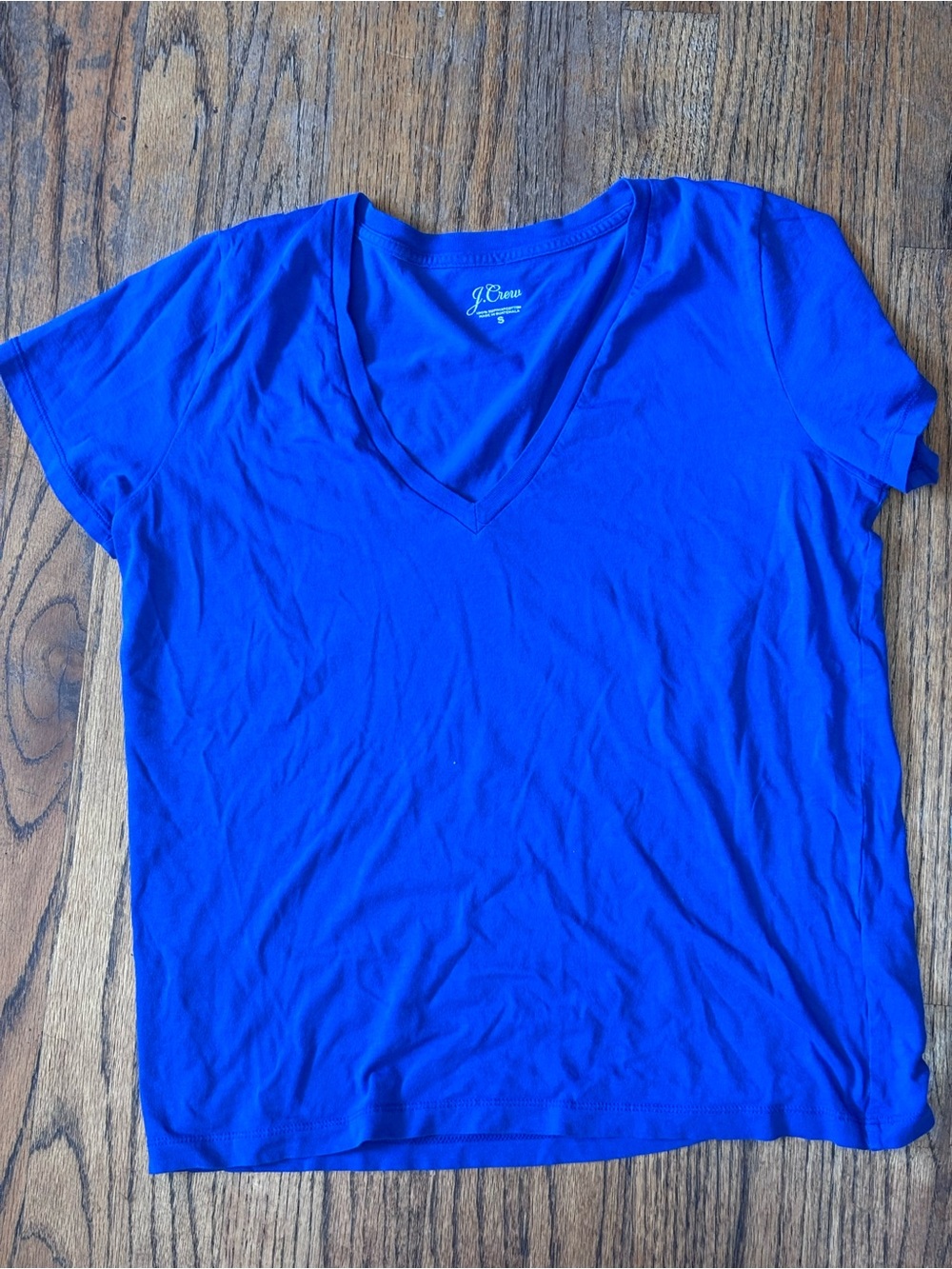 J. Crew Short-Sleeve V-Neck Tee in Bright Blue